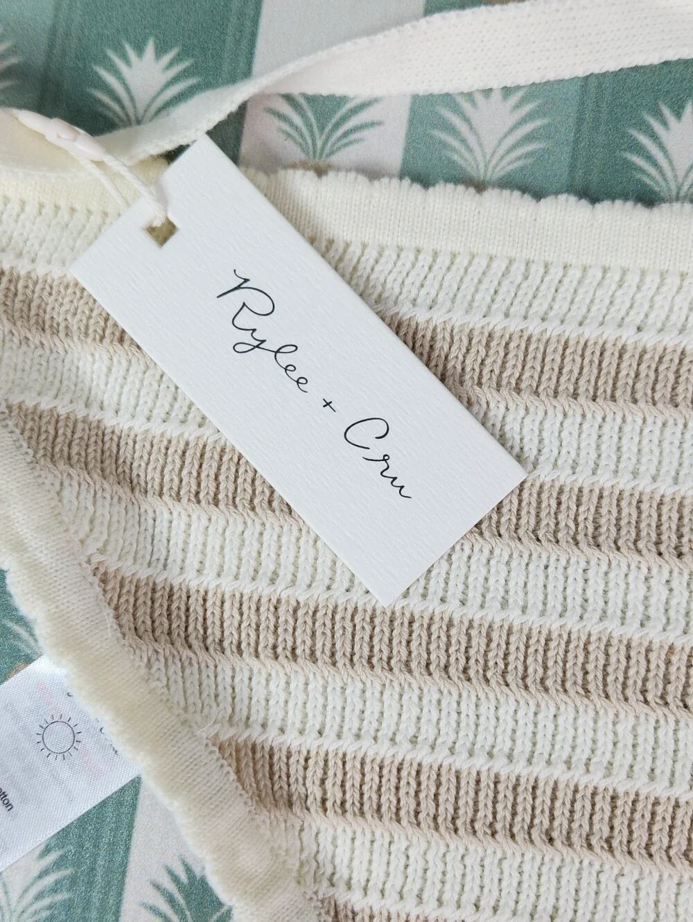 RYLEE + CRU CROCHET SCARF HEADBAND / SAND STRIPE